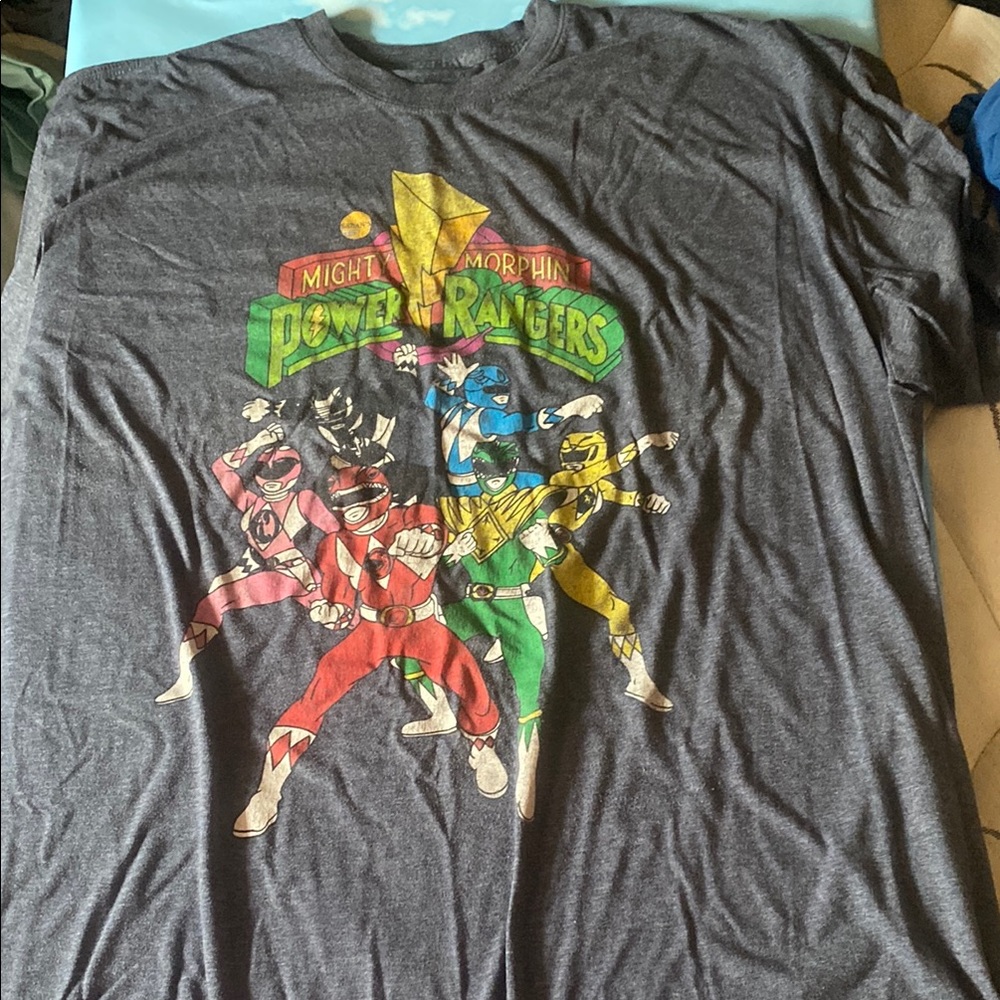 Gray and Red Short Sleeve Tees with Graphic Designs